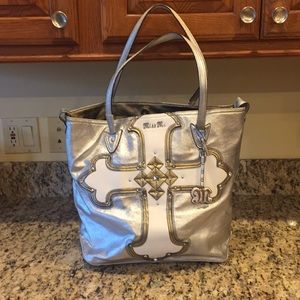 Miss me silver cross  tote bag